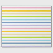 Pastelregenboog en witte strepen cadeaupapier (Vlak)
