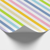 Pastelregenboog en witte strepen cadeaupapier (Hoek)