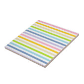 Pastelregenboog en witte strepen tegeltje (Zijkant)