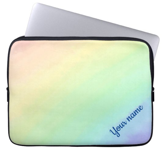 Pastelregenboog gepersonaliseerde laptophoes laptop sleeve (Voorkant)