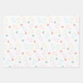 Pastelregenboog geworpen teddyberen met harten inpakpapier vel (Voorkant 3)