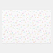 Pastelregenboog geworpen teddyberen met harten inpakpapier vel (Voorkant 2)