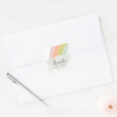 Pastelregenboog kinder bedankt voor je gunst vierkante sticker (Envelop)