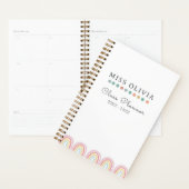Pastelregenboog leraar planner | Aangepast cadeau (Display)