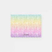 Pastelregenboog met naam in script op maat post-it® notes (Voorkant)