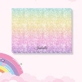 Pastelregenboog met naam in script op maat post-it® notes