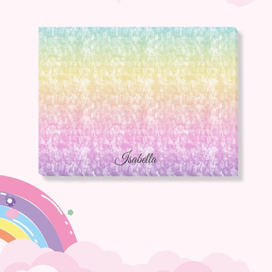 Pastelregenboog met naam in script op maat post-it® notes