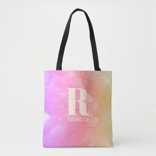 Pastelregenboog Ombre Zwaanveren Tote Bag (Voorkant)