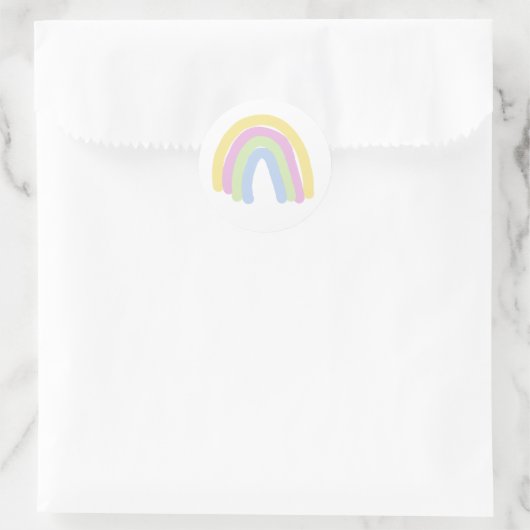 Pastelregenboog Ronde Sticker (Tas)