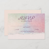 pastelregenboog RSVP met gedraaide rand Kaart (Voorkant / Achterkant)