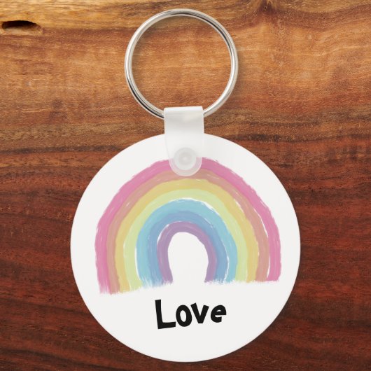 Pastelregenboog Sleutelhanger (Voorkant)