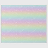 Pastelregenboog sprankelend patroon cadeaupapier (Vlak)