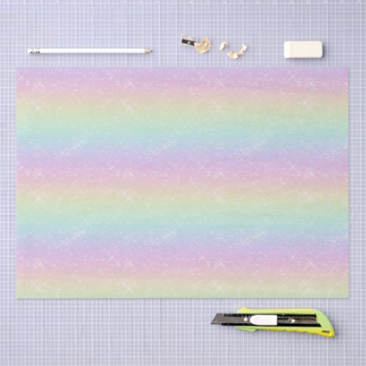 Pastelregenboog sprankelend patroon tissuepapier (Craft)