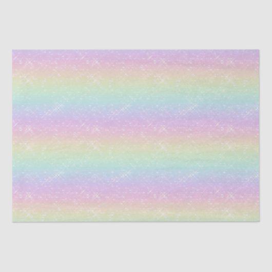 Pastelregenboog sprankelend patroon tissuepapier (Voorkant)