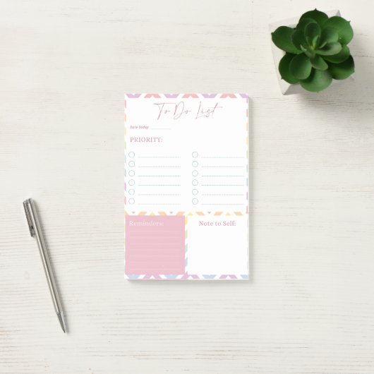 Pastelregenboog to-do lijst planner post-it® notes (Kantoor)