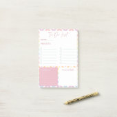 Pastelregenboog to-do lijst planner post-it® notes (Op bureau)