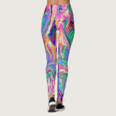 Pastelregenboog van de kleuren Groovy Abstracte re Leggings (Achterkant)