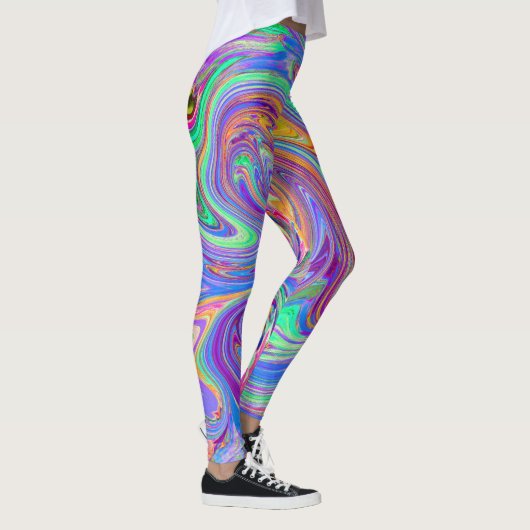 Pastelregenboog van de kleuren Groovy Abstracte re Leggings (Rechts)