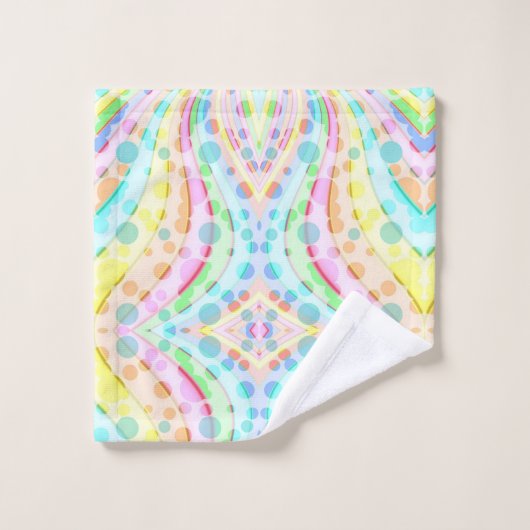 Pastelregenboog van linten en bubbels bad handdoek (Wasdoekje)
