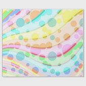 Pastelregenboog van linten en bubbels cadeaupapier (Vlak)