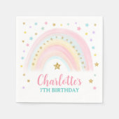 Pastelregenboog Verjaardagspapier servetten (Voorkant)