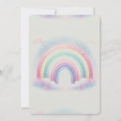 Pastelregenboog verjaardagsuitnodiging - Uitnodigi Kaart (Achterkant)
