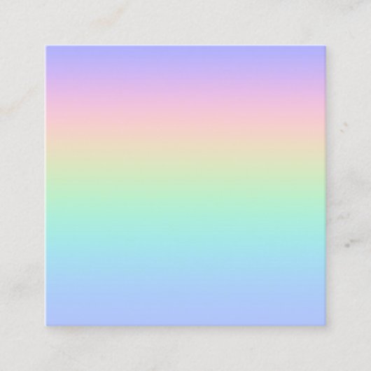 Pastelregenboog Vierkante Visitekaartje (Voorkant)