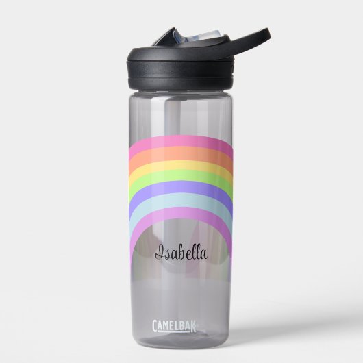 Pastelregenboog Voeg de naam van het kind toe Wate Waterfles (Links)