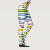 Pastelregenboog, witte en zwarte strepen leggings (Rechts)