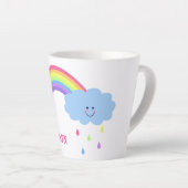 pastelregenboog, wolk, regenwonden, jouw naam latte mok (Rechterhoek)