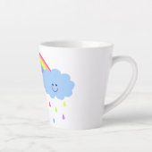 pastelregenboog, wolk, regenwonden, jouw naam latte mok (Rechts)