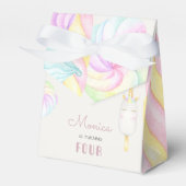 Pastelregenboogachtige waterverf eenhoorn zoete ve bedankdoosjes (Voorkant Zijde)