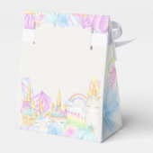 Pastelregenboogachtige waterverf eenhoorn zoete ve bedankdoosjes (Achterkant)