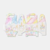 Pastelregenboogachtige waterverf eenhoorn zoete ve bedankdoosjes (Uitgevouwen)