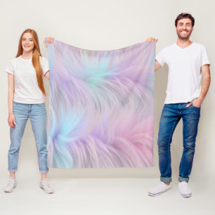 pastelregenboogbont fleece deken