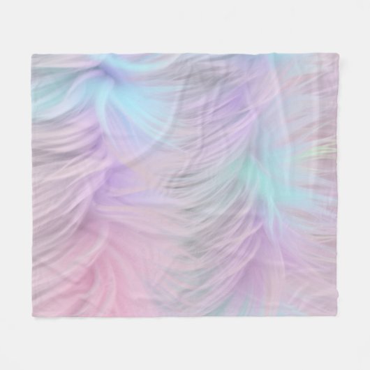 pastelregenboogbont fleece deken (Voorkant (Horizontaal))