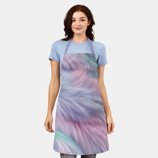 pastelregenboogbont schort (Gedragen)