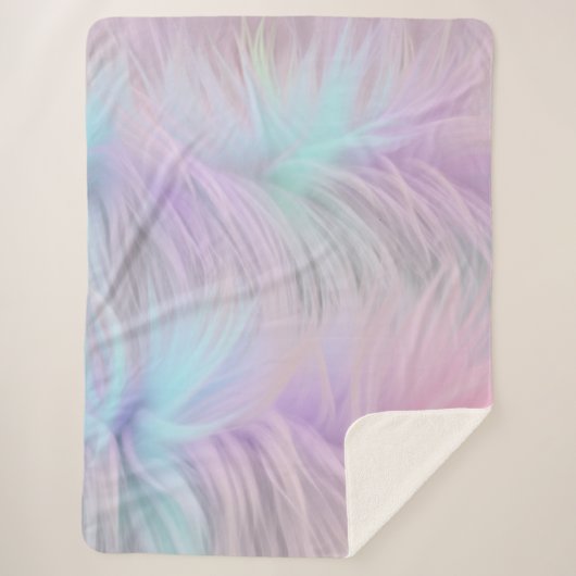 pastelregenboogbont sherpa deken (Voorkant)