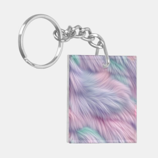 pastelregenboogbont sleutelhanger (Voorkant Links)
