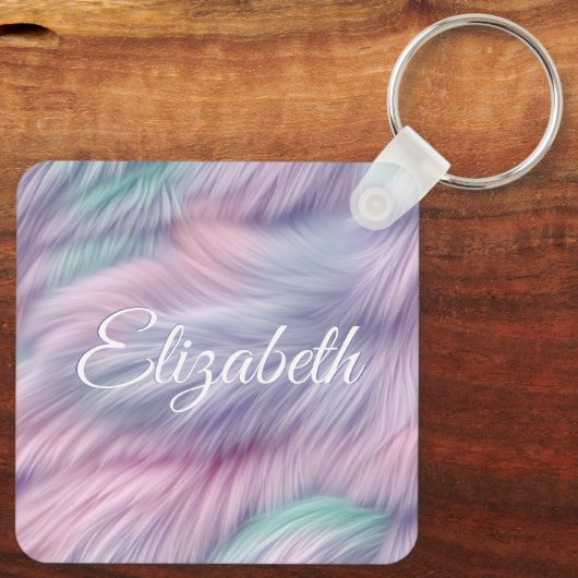 pastelregenboogbont sleutelhanger (Achterkant)