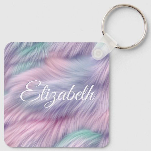 pastelregenboogbont sleutelhanger (Achterkant)