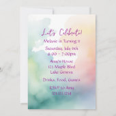 pastelregenboogcake | verjaardagsfeestje kaart (Achterkant)