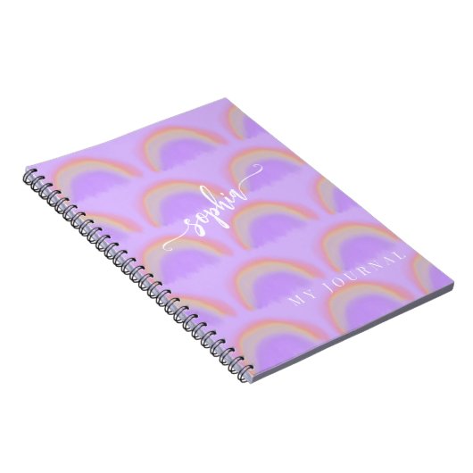 Pastelregenboogdaskleurige waterverf, douanenaam notitieboek (Rechterzijde)