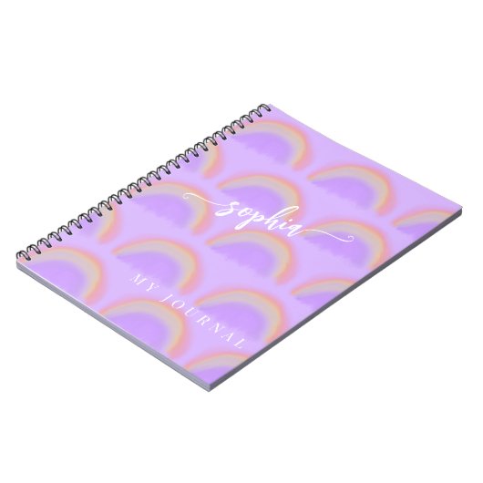 Pastelregenboogdaskleurige waterverf, douanenaam notitieboek (Linkerzijde)