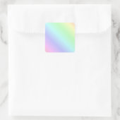 Pastelregenbooggekleurde strepen vierkante sticker (Tas)