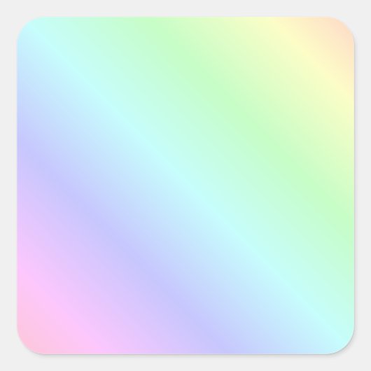 Pastelregenbooggekleurde strepen vierkante sticker (Voorkant)