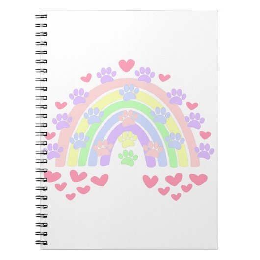 Pastelregenboogharten en -verven notitieboek (Voorkant)