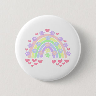 Pastelregenboogharten en -verven ronde button 5,7 cm