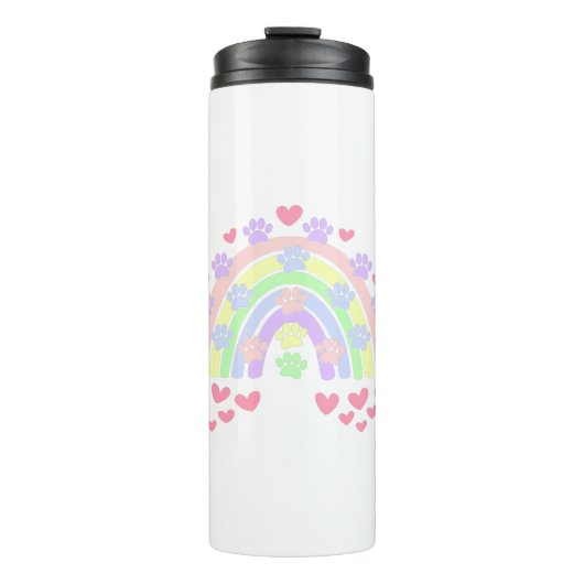 Pastelregenboogharten en -verven thermosbeker (Voorkant)