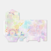 Pastelregenboogkinderen waterverf eenhoorn bedankdoosjes (Uitgevouwen)
